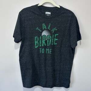 'Talk Birdie to Me' Golf Graphic T-Shirt Charcoal Heather Grey Large